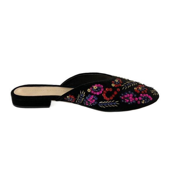 NIB LOEFFLER RANDALL QUIN BEADED SEQUIN VELVET MULES - Picture 3 of 11